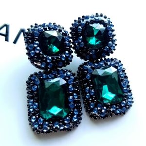 Beautiful Colorblocked Chandelier Earrings